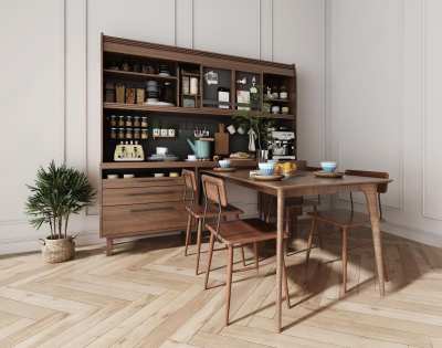 北欧餐桌椅组合3D模型下载